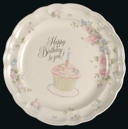 Tea Rose "Happy Birthday" Dinner Plate by Pfaltzgraff