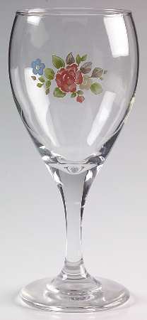 Tea Rose 10 Oz Glassware Wine Goblet by Pfaltzgraff