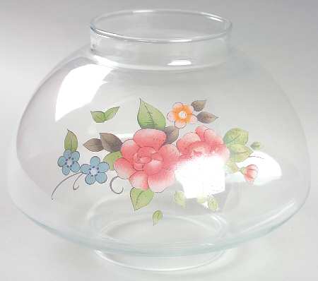 Tea Rose Globe for Glassware Hurricane Lamp