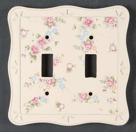 Tea Rose Double Light Switch Cover