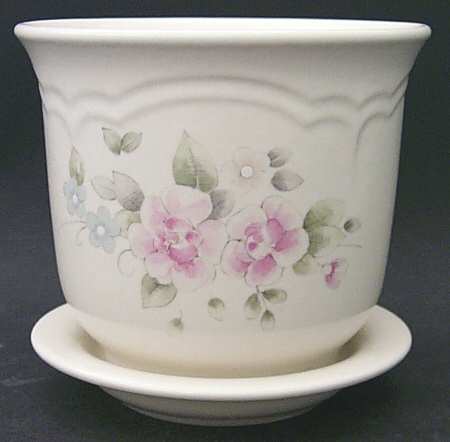 Tea Rose 4" Flower Pot with Underplate