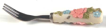 Tea Rose Resin Handle Hors d'Oeuvre Fork