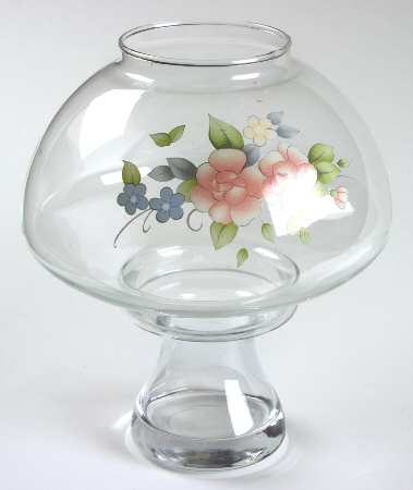 Tea Rose (2 Piece) Glassware Hurricane Lamp