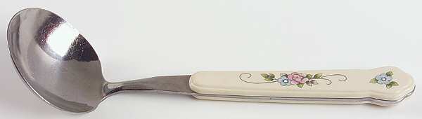 Tea Rose Gravy Ladle with Stainless Bowl