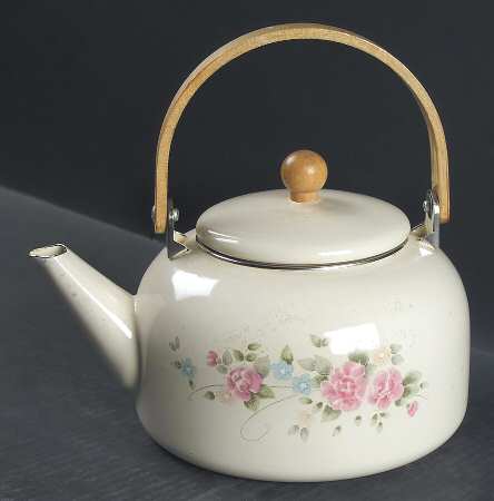 Tea Rose Metal Kettle & Lid by Pfaltzgraff