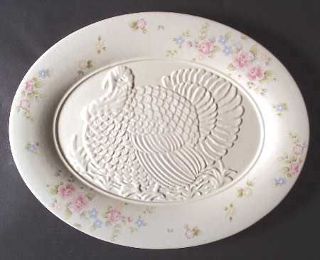 Tea Rose 18" Oval Turkey Serving Platter by Pfaltzgraff