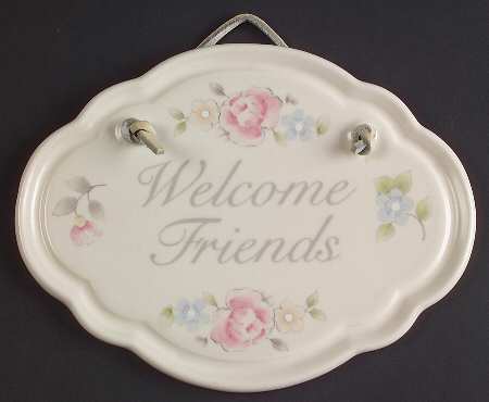Tea Rose "Welcome" Wall Plaque