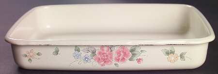 Tea Rose 11" Metal Rectangular Baker
