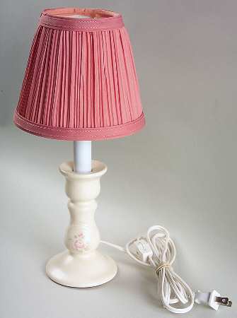 Tea Rose Candlestick Lamp & Shade