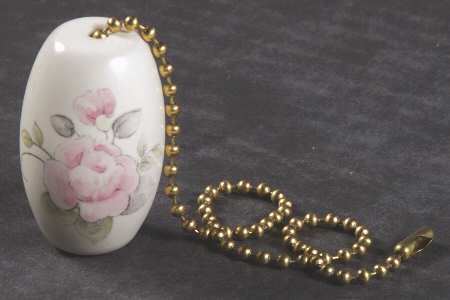 Tea Rose Pull for Ceiling Fan and/or Light by Pfaltzgraff
