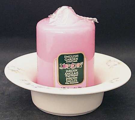 Tea Rose Solitude Candleholder with Candle