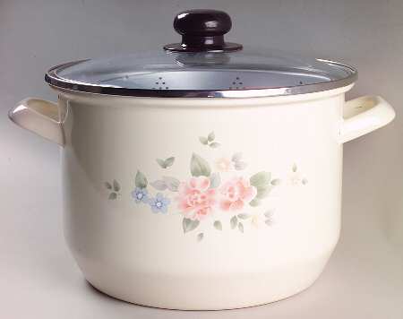 Tea Rose 8 Quart Stockpot/Steamer with Glass Lid