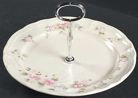 Tea Rose Round Serving Plate with Center Handle (Dp) Hc