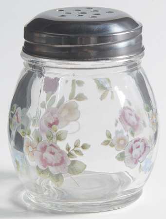 Tea Rose Glassware Cheese Shaker & Lid