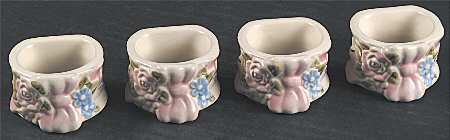 Tea Rose Sculpted Napkin Ring - Set of 4 by Pfaltzgraff