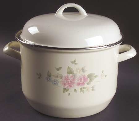 Tea Rose 7 Quart Stockpot Metal with Steamer