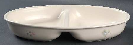 Tea Rose 12" Oval Divided Vegetable Bowl