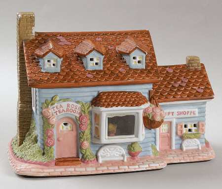 Tea Rose Lighted House-Tearoom/Giftshop W/No Cord