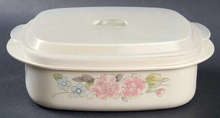 Tea Rose 28 Oz Square Plastic Microwave Bowl w/Vent Lid