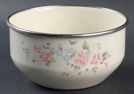 Tea Rose 5 3/4" Metal Bowl