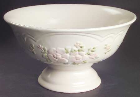 Tea Rose Sculptured Pedestal Bowl