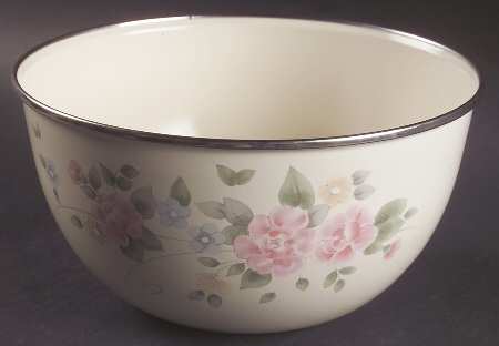 Tea Rose 8" Metal Mixing Bowl