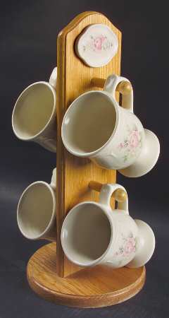 Tea Rose Mug Tree & 4 Mugs (MUGPM1 & MUGTR1)