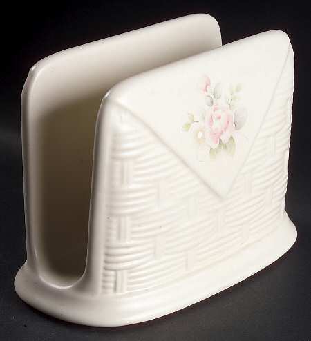 Tea Rose Basketweave Napkin Holder by Pfaltzgraff