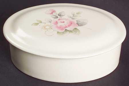 Tea Rose Oval Box & Lid