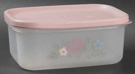 Tea Rose 5" Plastic Container with Lid by Pfaltzgraff