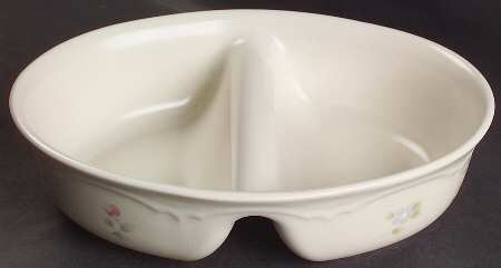 Tea Rose 10" Oval Divided Vegetable Bowl by Pfaltzgraff