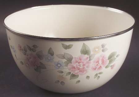 Tea Rose 9" Metal Mixing Bowl