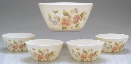 Tea Rose Melamine 5pc Salad Set (4sabi6m + Sab10m)