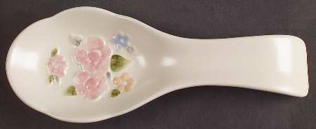 Tea Rose Sculptured Spoon Rest (Holds 1 Spoon)