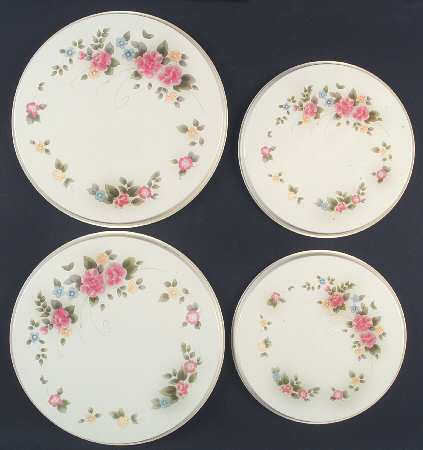 Tea Rose (Set/4) Tin Stove Covers-2 8" & 2 10" Round Covers