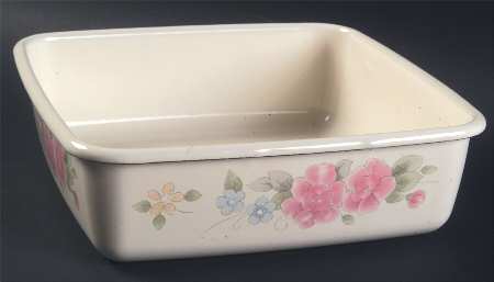 Tea Rose 8" Metal Square Baker