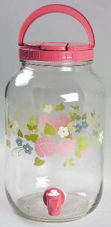 Tea Rose Glassware Sun Tea Jar & Plastic Lid