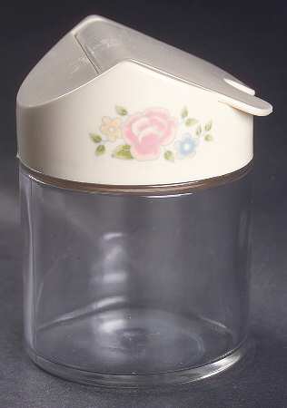 Tea Rose Glass Sugar Bowl & Plastic Lid