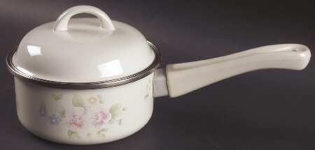 Tea Rose 1.0 Quart Metal Covered Saucepan