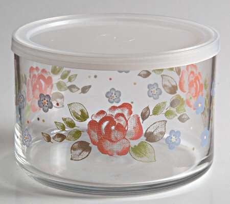 Tea Rose Small Glassware Storage Jar & Lid