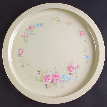 Tea Rose 13" Metal Round Tray by Pfaltzgraff