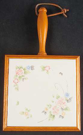 Tea Rose Wood Frame Trivet by Pfaltzgraff