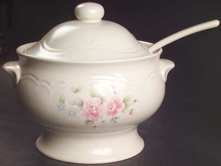 Tea Rose Tureen & Lid w/Ladle by Pfaltzgraff