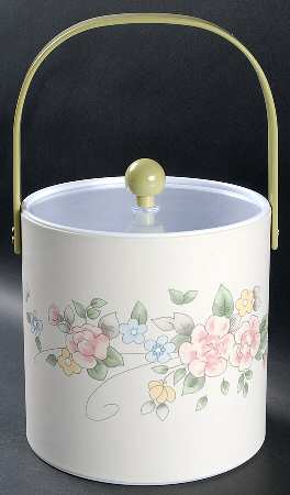 Tea Rose Plastic Ice Bucket & Lid