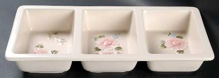 Tea Rose 3 Part Rectangular Divided Server by Pfaltzgraff