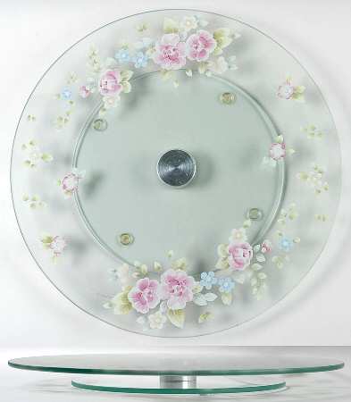 Tea Rose Glassware Lazy Susan Turntable