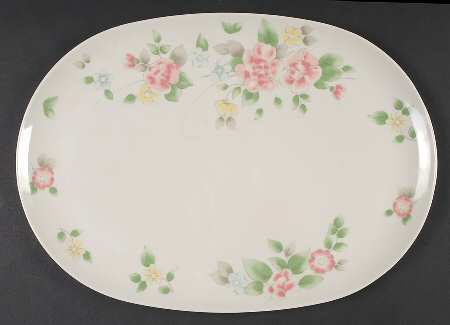 Tea Rose 15" Melamine Oval Serving Platter