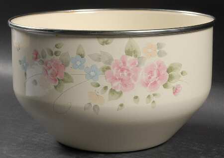 Tea Rose 7 3/4" Metal Bowl