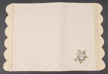 Tea Rose Embroidered Cloth Placemat