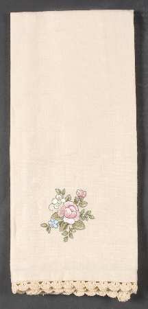 Tea Rose Embroidered Tea Towel